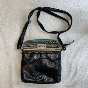 Vegan leather cross body with interior pocket